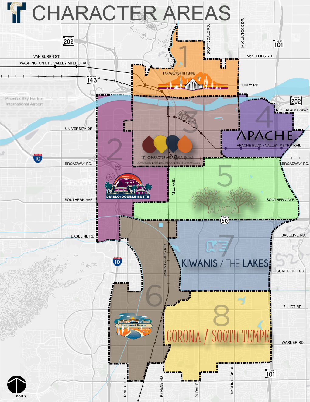 Tempe Character Areas Map 2025