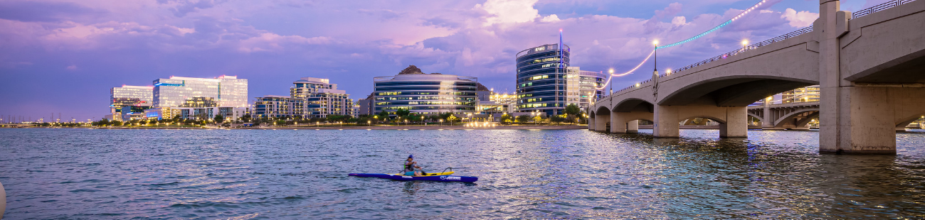 Tempe Town Lake and a kayaker